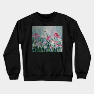 Pink and white daisies Crewneck Sweatshirt